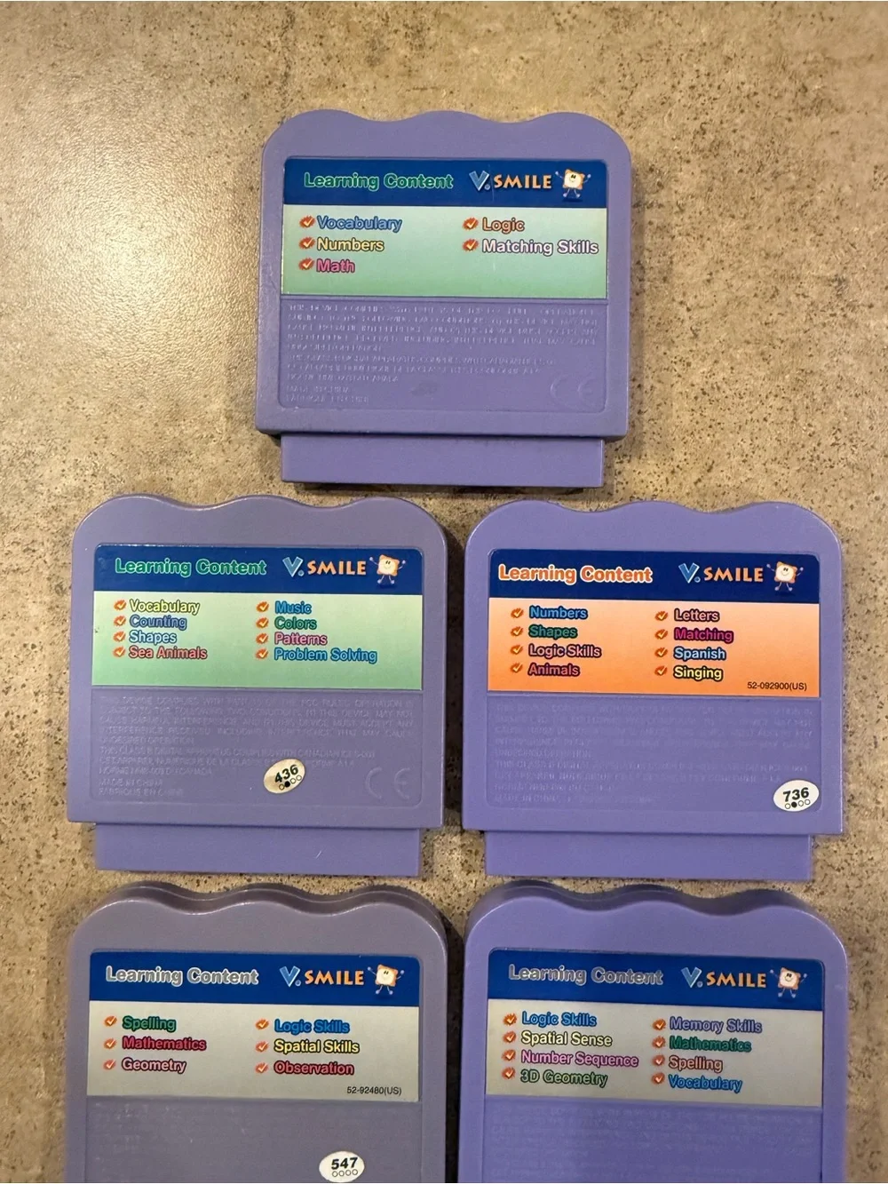 Lot of 7 VTech V.Smile Learning System Game Cartridges Mickey Batman Etc Tested